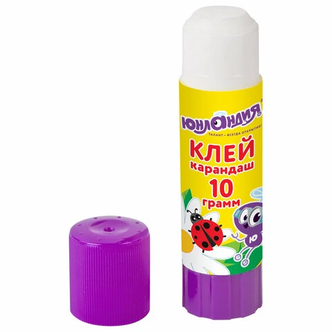 Клей-карандаш ЮНЛАНДИЯ "ЮНЛАНДИК И БОЖЬЯ КОРОВКА", 10 г, улучшенный,