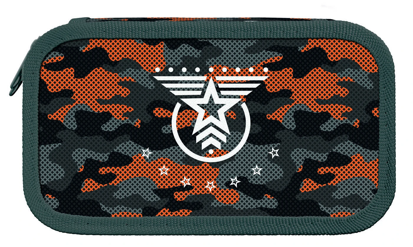 Пенал 2 секц. бол. Schoolformat MILITARY STYLE 190х105х35 картон, полиэстер