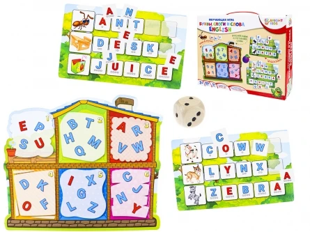 BRIGHT KIDS. Обучающая игра. БУКВЫ, СЛОГИ И СЛОВА English Арт. (ИН-7632)