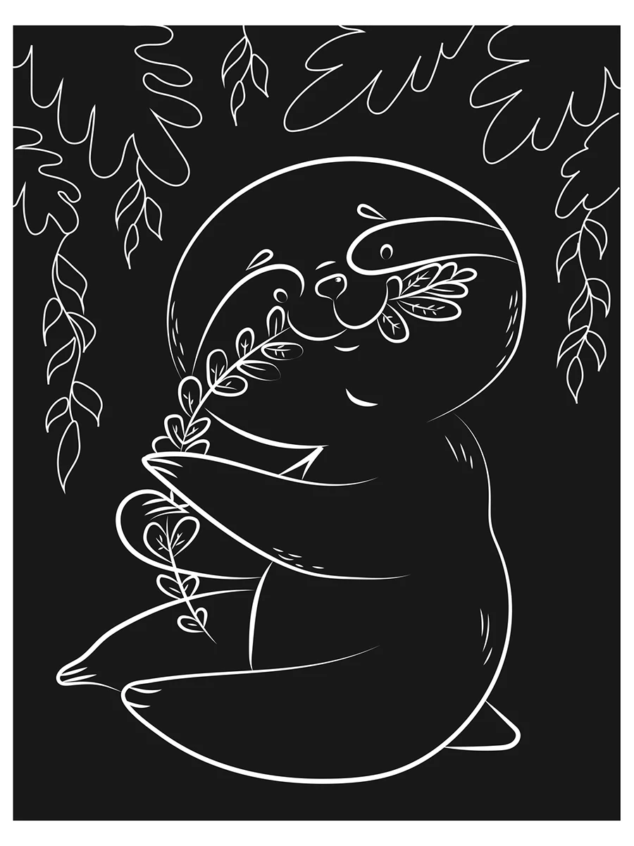 Гравюра 13х17 см с ручкой. Забавный Ленивец (арт.Г-8538)