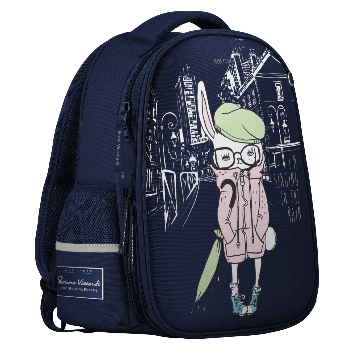 РЮКЗАК- ОБЛЕГЧЕННАЯ КАПСУЛА СИНИЙ С ЭРГОНОМИЧНОЙ СПИНКОЙ "RAINY DAY.