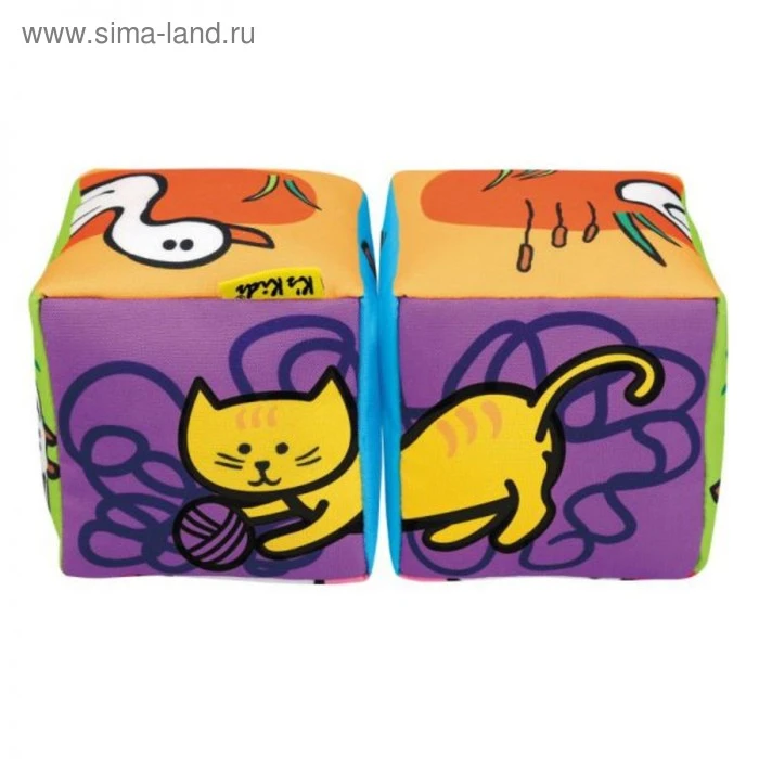 Кубики музыкальные «Совмести-ка животных», мягкие