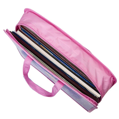 Папка на молнии с ручками ЮНЛАНДИЯ А4, 1 отделение, пластик, ширина 75 мм,