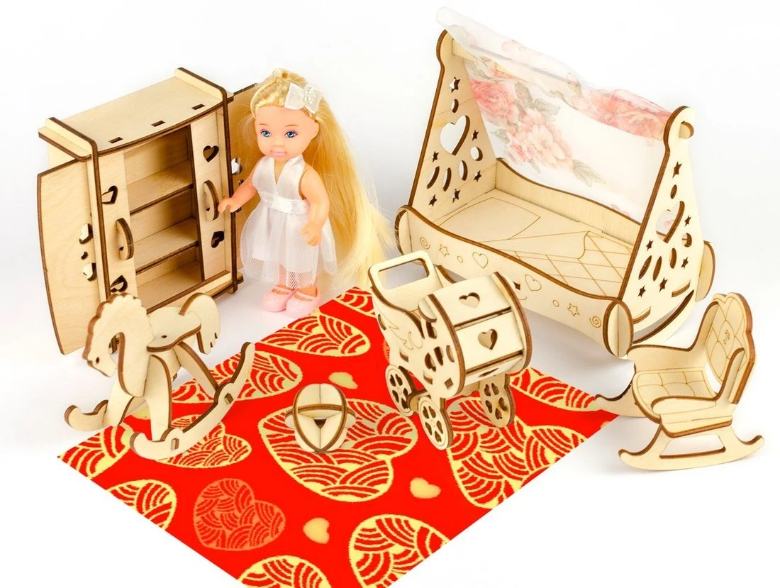 Конструктор Мебель для кукол Детская Сердечки
