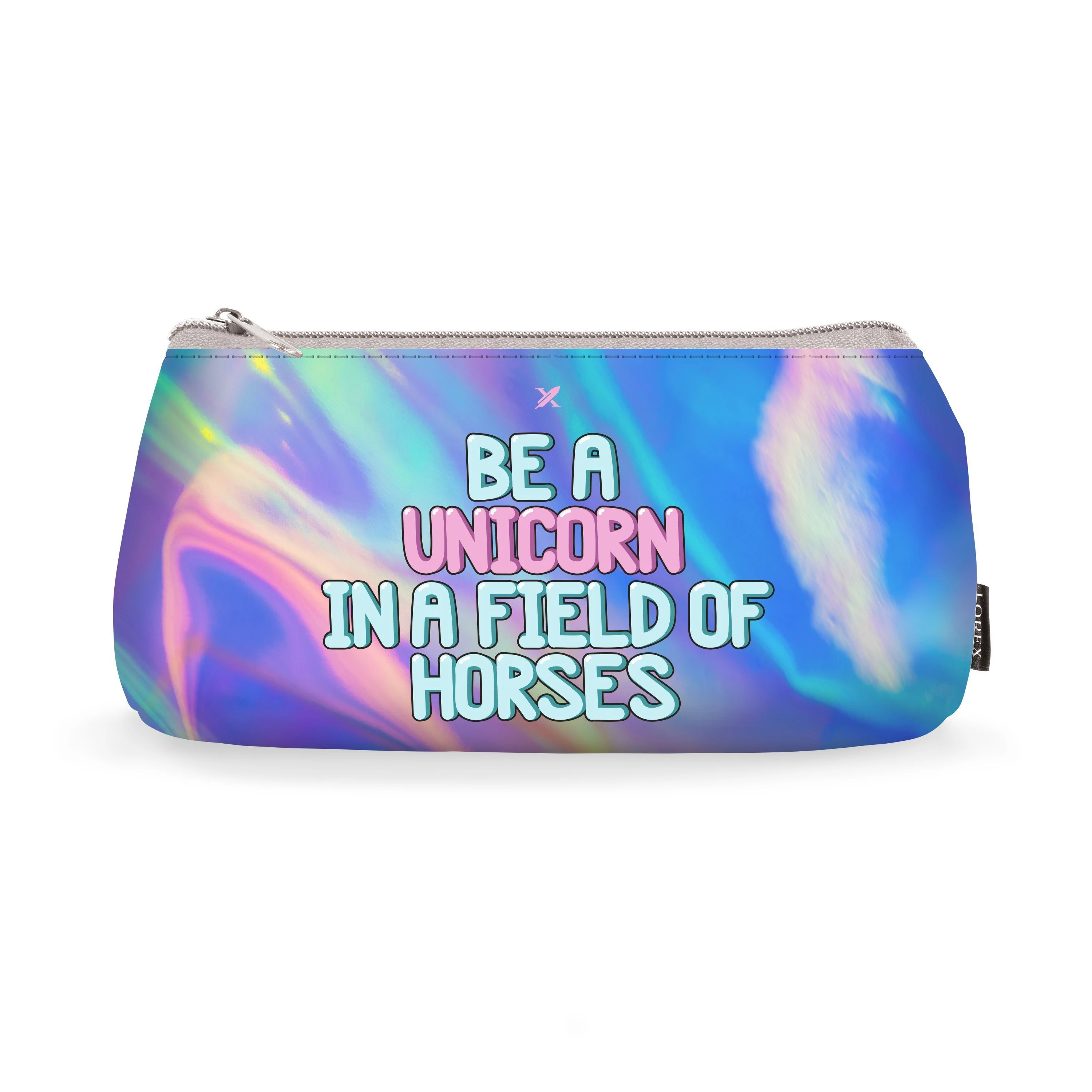 Пенал-косметичка LOREX PLANE STYLE HOLO UNICORN молния Пенал-косметичка LOREX PLANE STYLE HOLO UNICORN молния