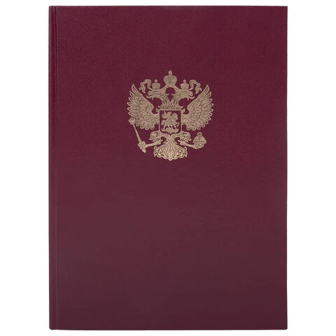 Книга учета 96 л., клетка, твердая, бумвинил, офсет, герб, А4 (200х290 мм),