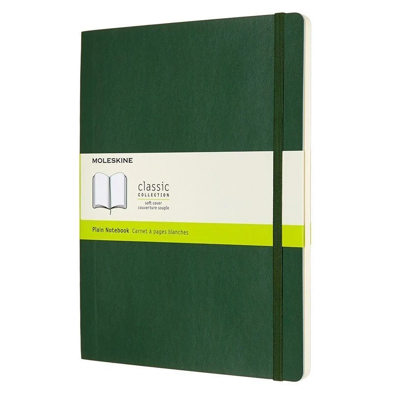 Блокнот Moleskine Classic Soft XL, 192 стр., зеленый, нелинованный