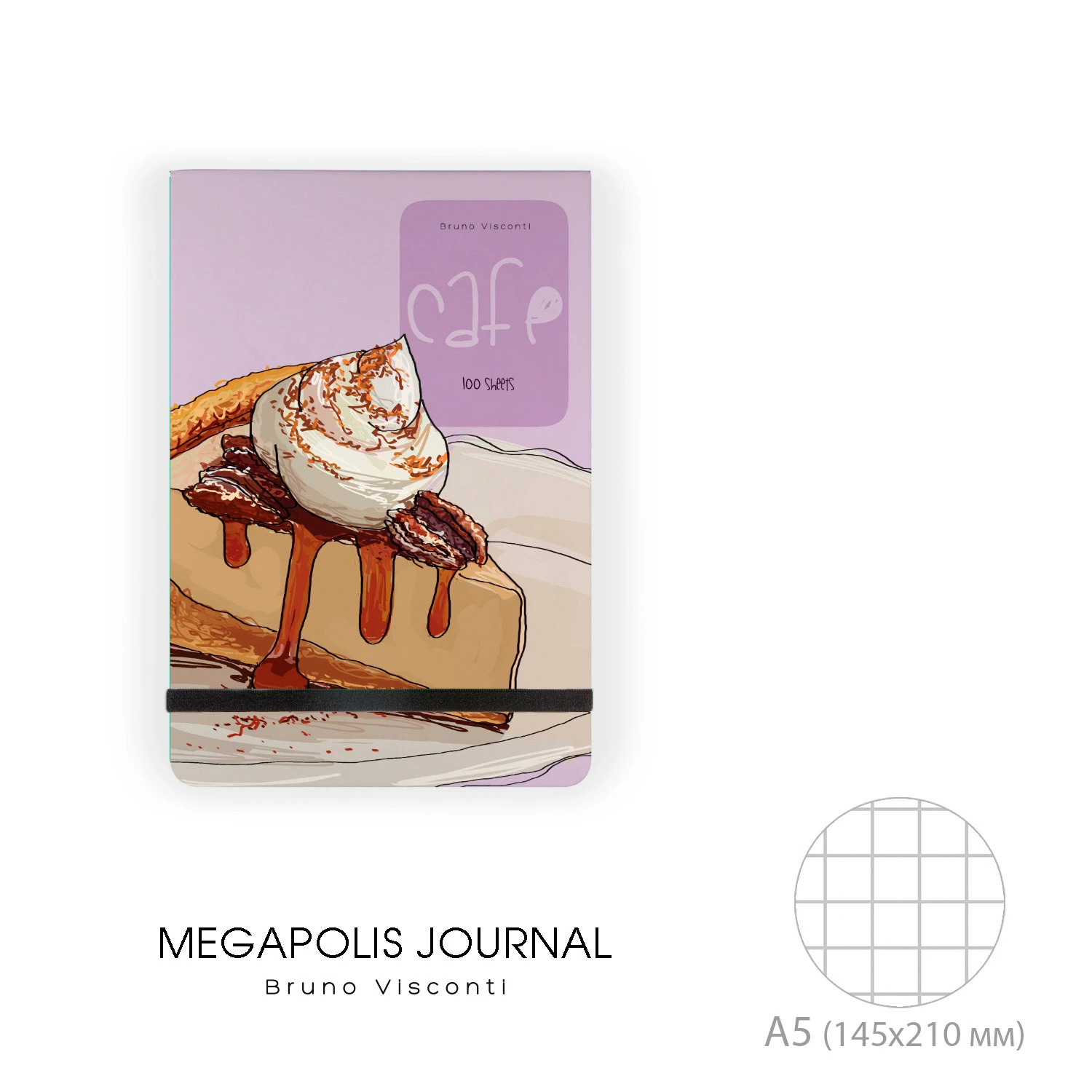 "MEGAPOLIS JOURNAL" А5, 100 Л. ВЕРТИКАЛЬНЫЙ НА РЕЗИНКЕ