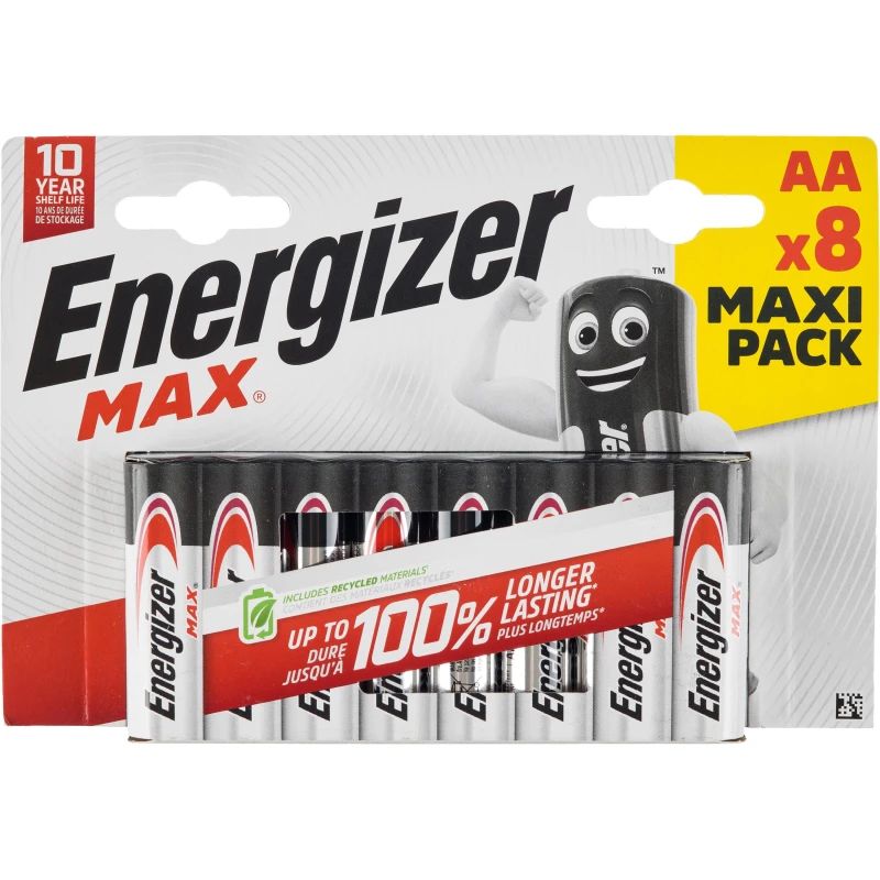 Батарейка Energizer MAX LR6/E91/AA 8шт/бл (7638900437720)