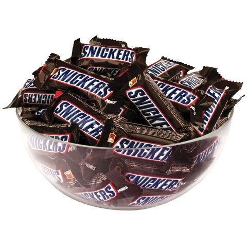 Конфеты шоколадные SNICKERS minis, весовые, 1 кг, картонная упаковка, 57236