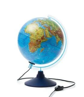 Глобус Земли физико-политический интерактивный, с подсветкой, D-250 мм