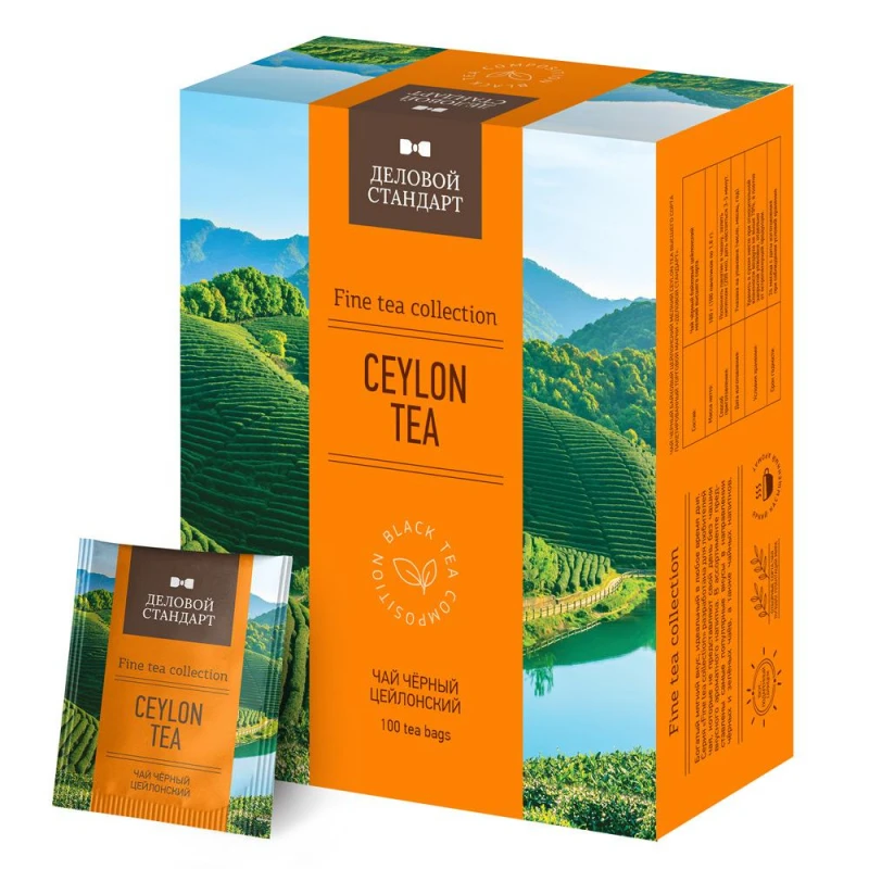 Чай Деловой Стандарт Ceylon tea черн. 100 пакx1, 8гр/уп