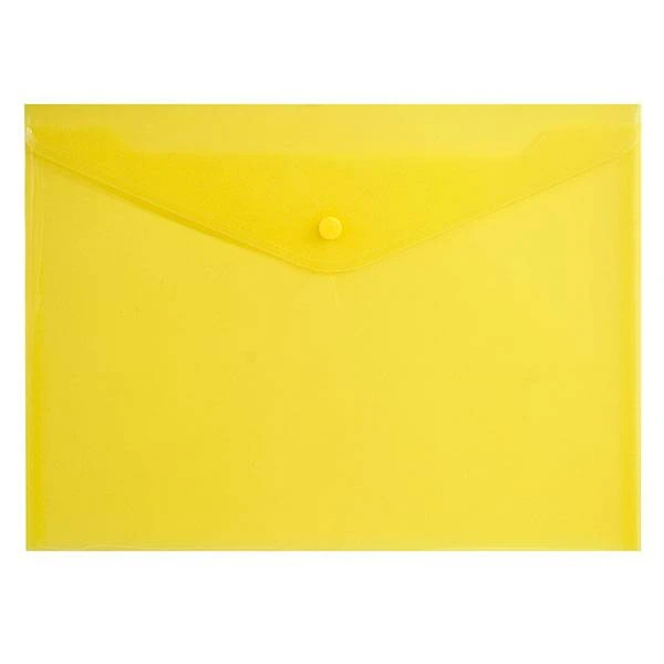 Пласт. конверты inФОРМАТ А4 желтый пластик 180мкм на кнопке: PK6518Y штр.: