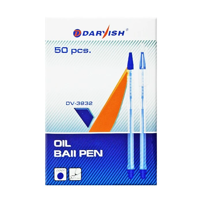 Ручка шариковая синяя на масляной основе "Darvish" корпус прозрачный