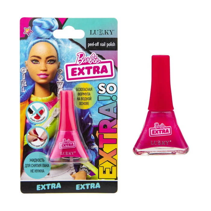 Barbie EXTRA Лак Lukky ярко-розовый, блистер, объем 5,5 мл.