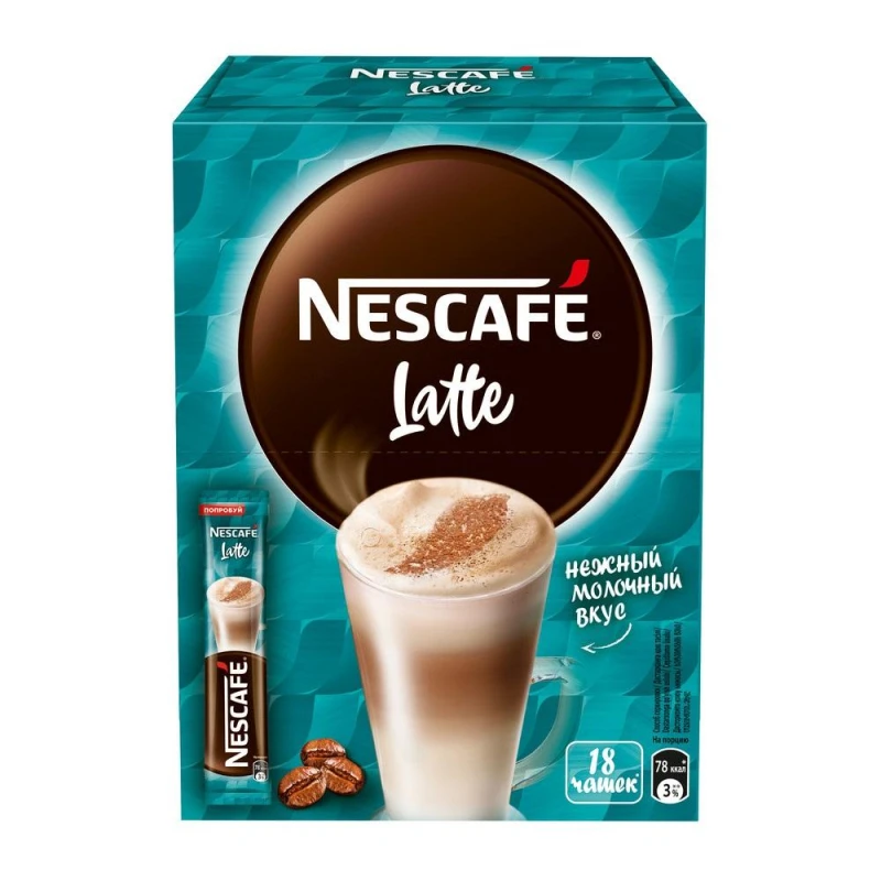 Кофе Nescafe Classic Latte раств., шоу-бокс, 18гх18шт/уп