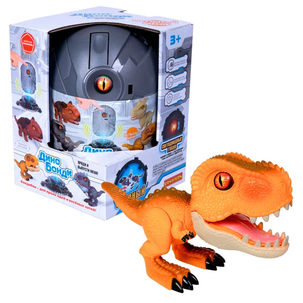 Сборный динозавр Дино Бонди со светом и звуком, тираннозавр, тм Bondibon, BOX
