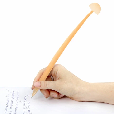 Ручка фигурная шариковая ЮНЛАНДИЯ "Гриб", силиконовый корпус, ассорти,