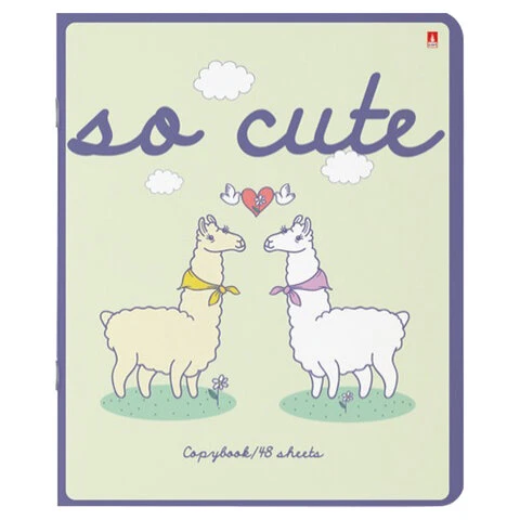 Тетрадь А5 48 л. АЛЬТ скоба, клетка, Soft Touch, конгрев, "ДАВАЙ, ЛАМА,