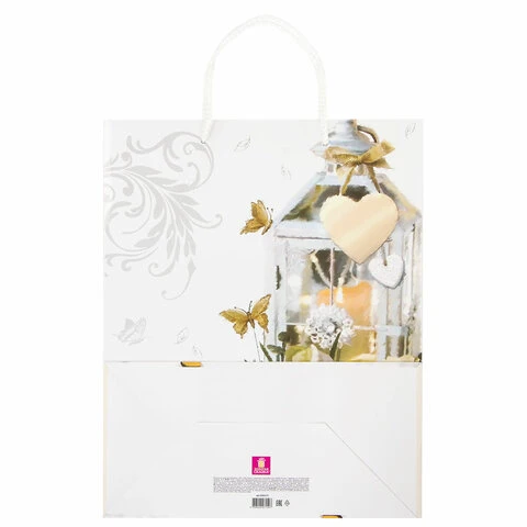 Пакет подарочный 26x12,7x32,4 см, ЗОЛОТАЯ СКАЗКА "Романтика", Пакет подарочный 26x12,7x32,4 см, ЗОЛОТАЯ СКАЗКА "Романтика",