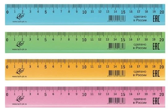Линейка Луч 15 см пластик непрозрач. ассорти пастель