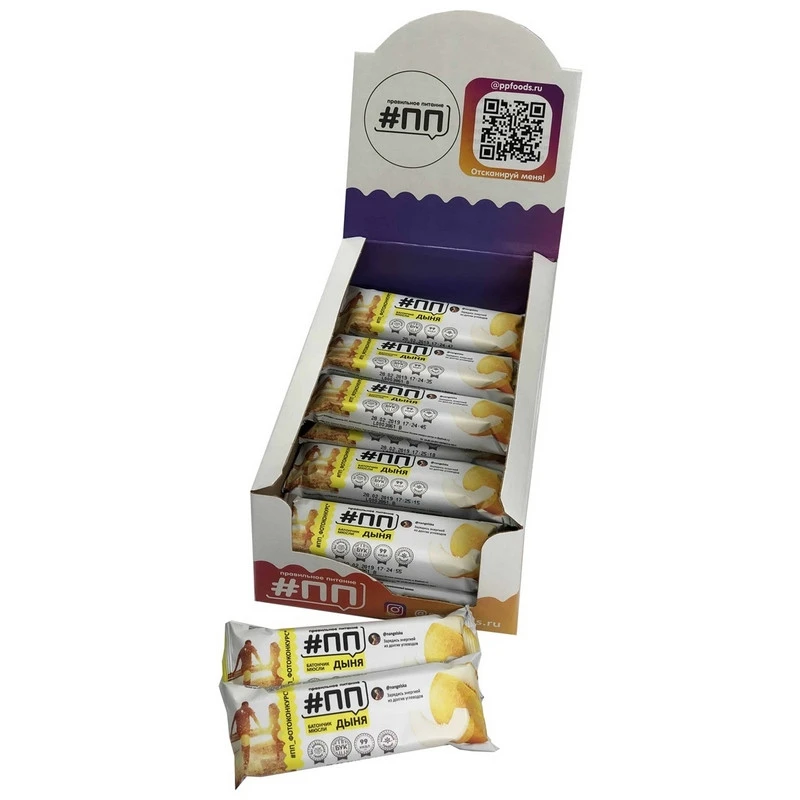 Батончик мюсли #ПП Дыня в йогуртовой глазури, 30г