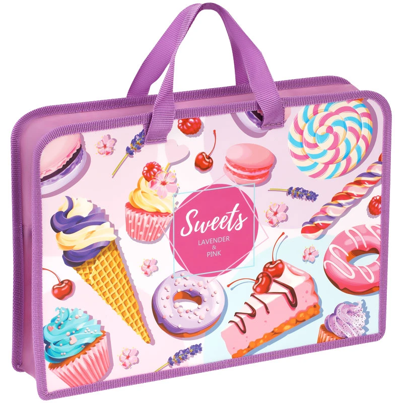 Папка с ручками А4, ArtSpace "Lovely tale", пластик, на молнии, 75мм