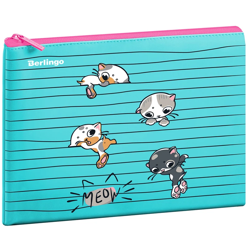 Папка 1 отделение, А5 Berlingo "Kittens green", 255*205мм, полиуретан,