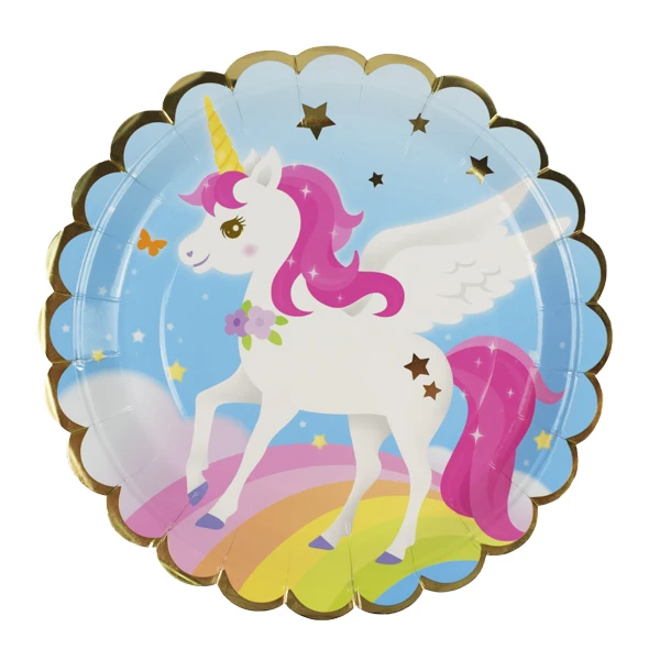 Тарелки Единорог 23 см 6 шт