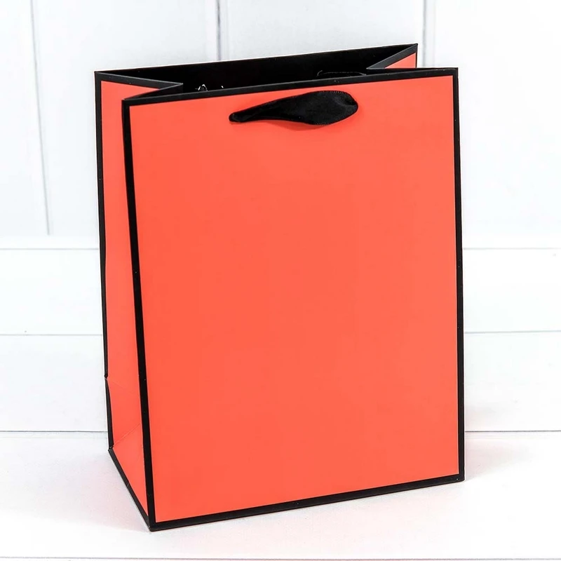 Пакет подарочный Однотонный в рамке (микс) 18х23х10см арт:000169E