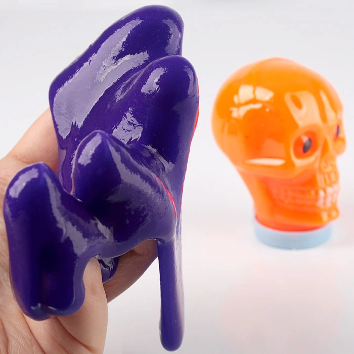 Слайм (лизун) "Darvish" Skull перламутр+неон+глиттер 125г