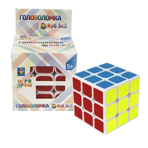 1toy Головоломка "Куб 3х3", 5,5 см, коробка 6х6х9см. Т14201