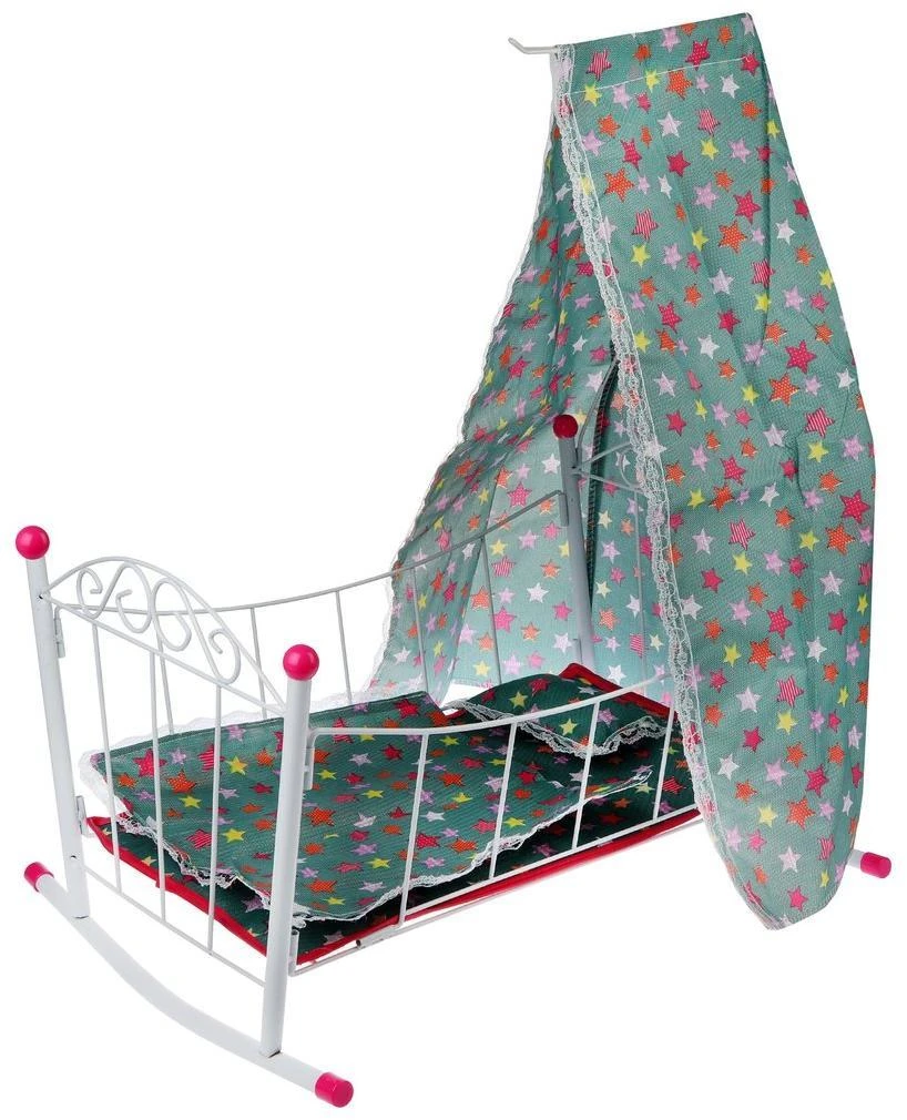 Кроватка-люлька с балдахином Салют  48*35.5*58 см, металл, пакет. 43699-2