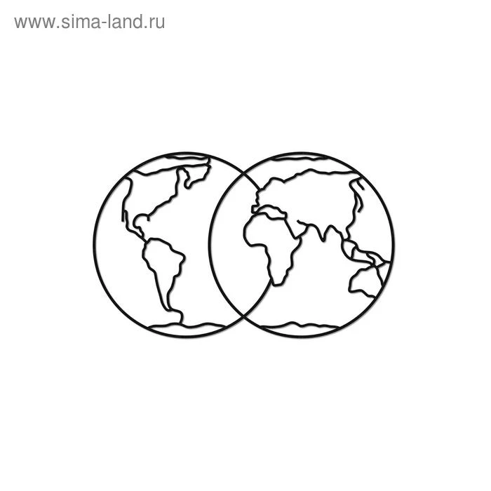 Деревянный интерьерный пазл EWA Design «Полушария Земли»