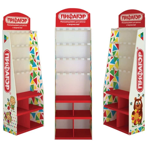 Стойка для размещения товара напольная ПИФАГОР, 200х60х40 см, 3 полки, 25