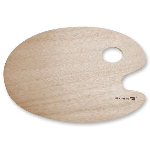 Палитра художественная деревянная овальная 20х30 см, BRAUBERG ART CLASSIC, Палитра художественная деревянная овальная 20х30 см, BRAUBERG ART CLASSIC,