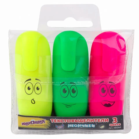 Набор текстовыделителей ЮНЛАНДИЯ 3 штуки, мини, АССОРТИ, "НЕОНЧИКИ", Набор текстовыделителей ЮНЛАНДИЯ 3 штуки, мини, АССОРТИ, "НЕОНЧИКИ",