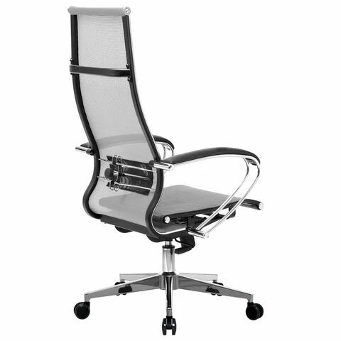 Кресло офисное МЕТТА "К-7" хром, прочная сетка, сиденье и спинка