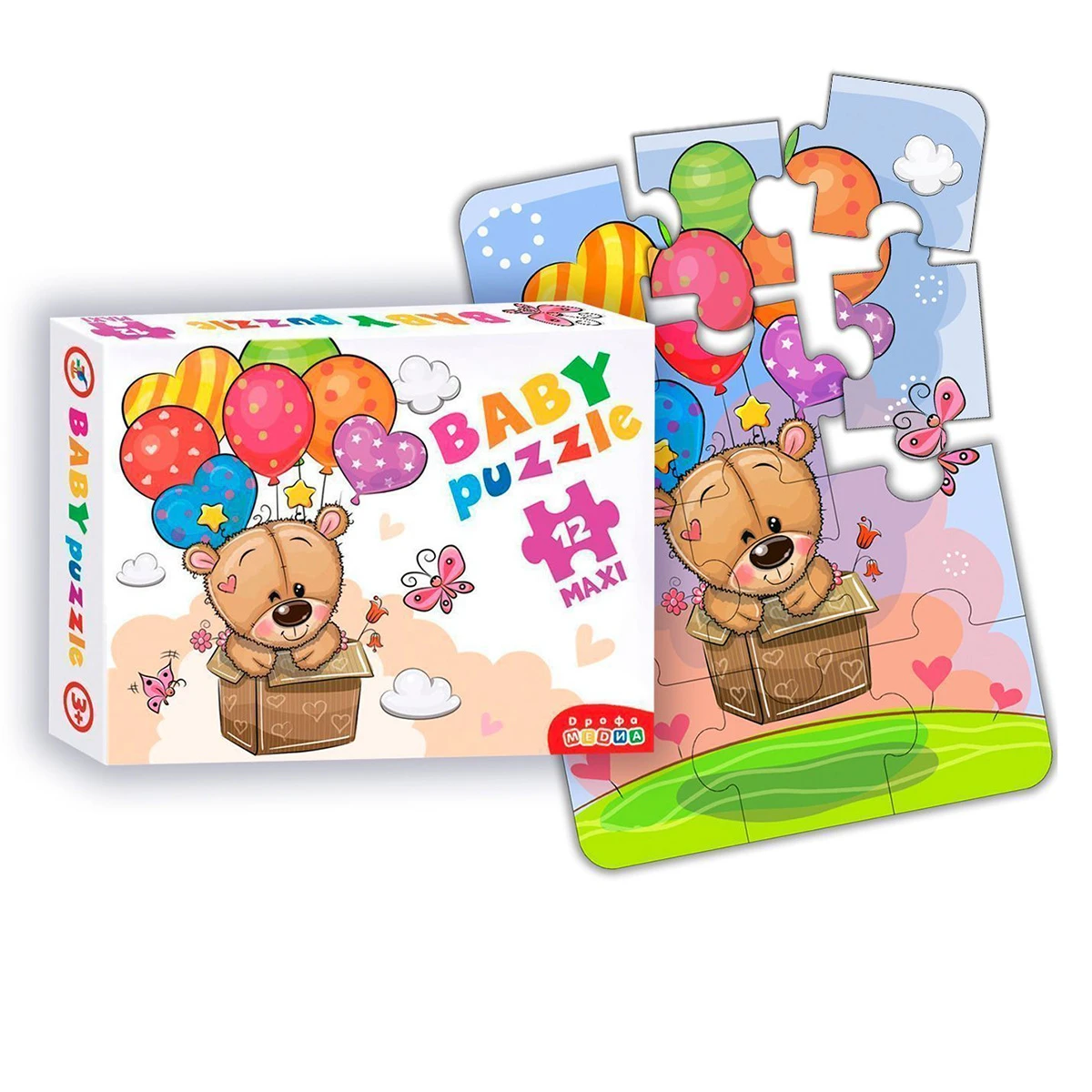 Арт.3844 Baby Puzzle. Мишка и воздушные шары. 3+