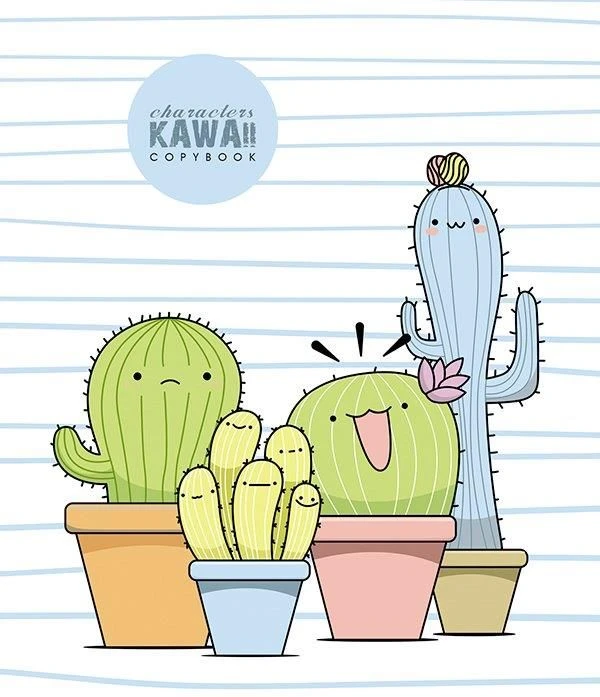 Тетрадь 96 л. кл. скреп. ВЕСЕЛЫЕ КАКТУСЫ А5 мел. карт. офс.