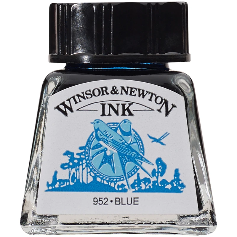 Тушь Winsor&Newton для рисования, синий, флакон c пипеткой 14мл