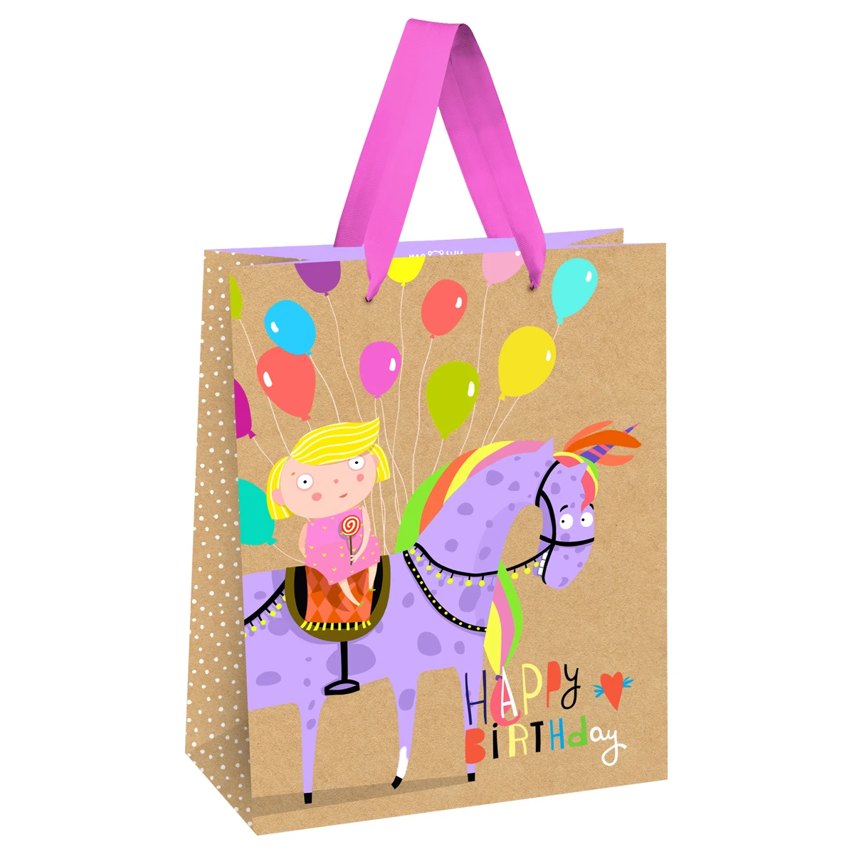 Пакет подарочный 18*23*10см MESHU "Happy Birthday. Unicorn",