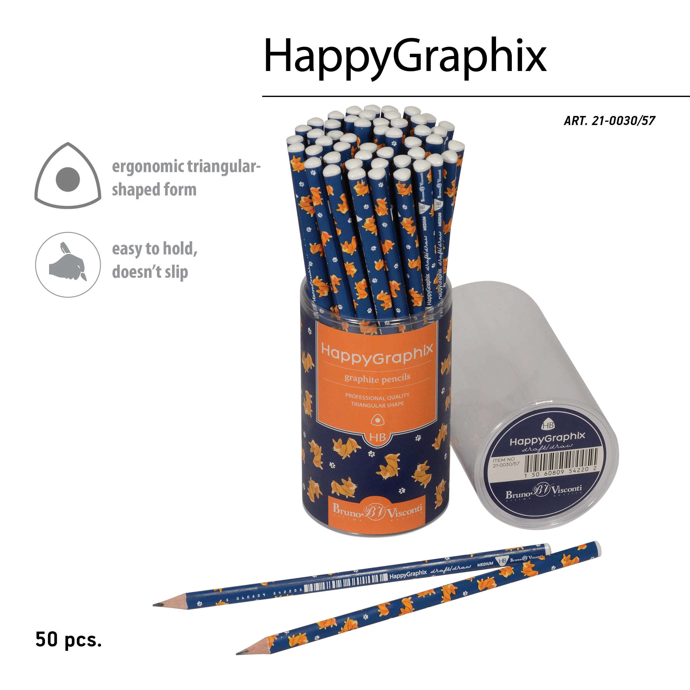 КАРАНДАШ ЧЕРНОГРАФИТОВЫЙ "HappyGraphix. Городская прогулка. Корги" НВ