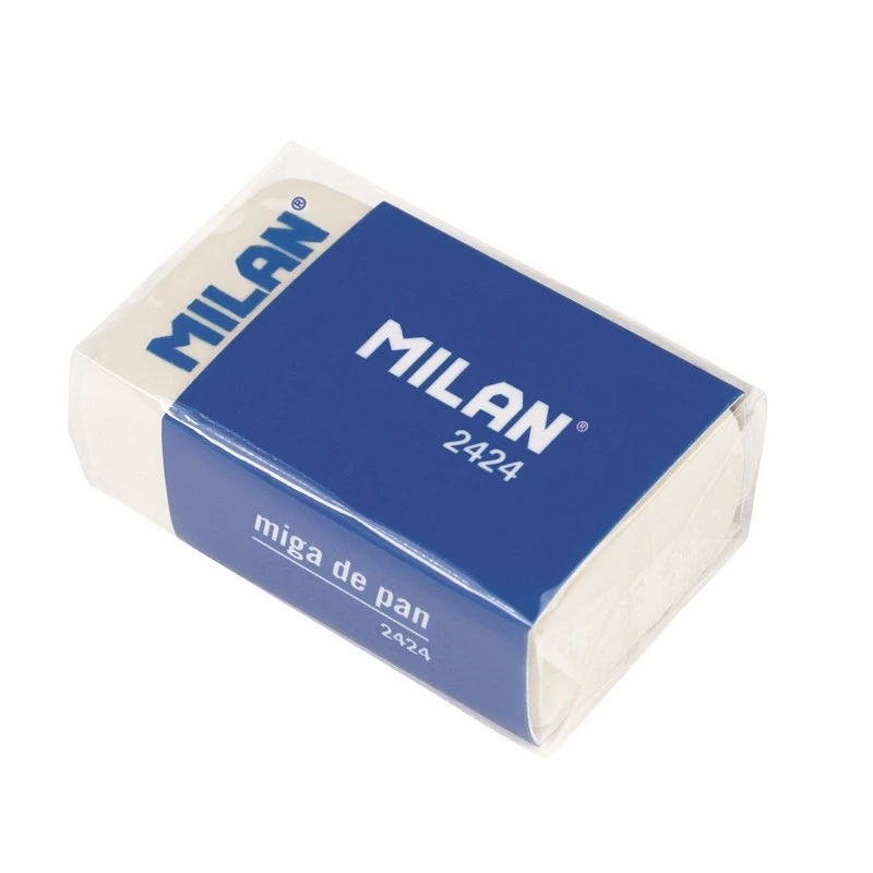Ластик каучуковый Milan 2424 для стирания графита, для рисования, белый Ластик каучуковый Milan 2424 для стирания графита, для рисования, белый