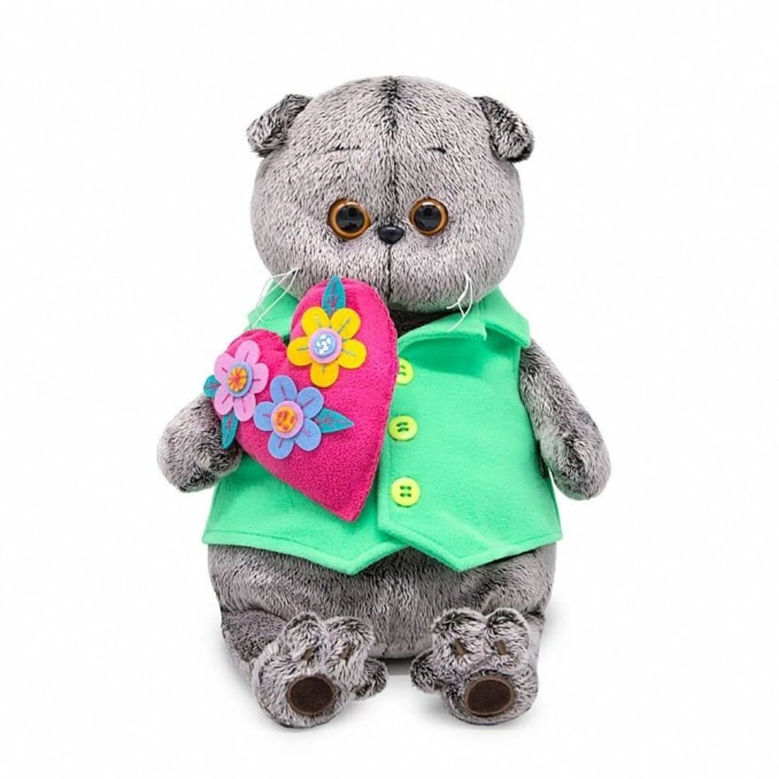 Басик с сердцем в цветочек 22 см. Басик с сердцем в цветочек 22 см.