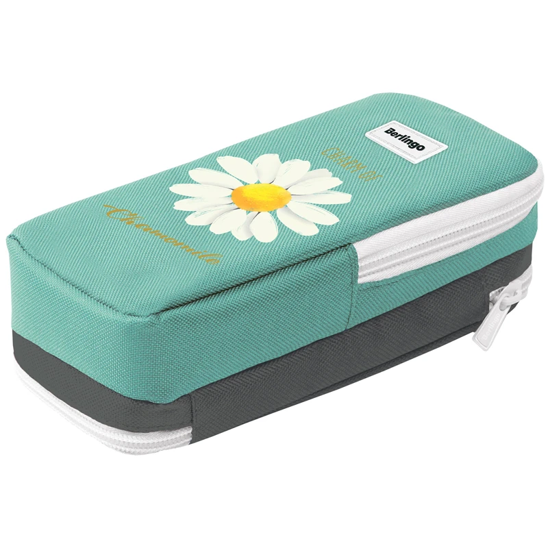 Пенал 2 отделения, 205*80*55 Berlingo "Chamomile", полиэстер, внутр.