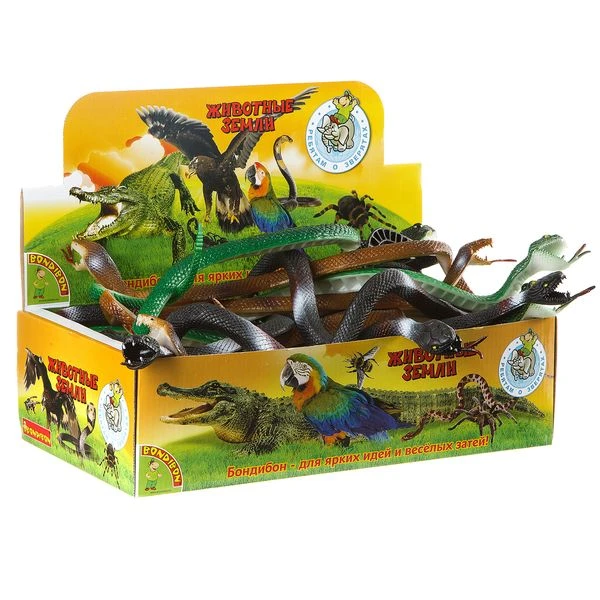 Набор животных BONDIBON "Ребятам о Зверятах", змеи 3 видов,