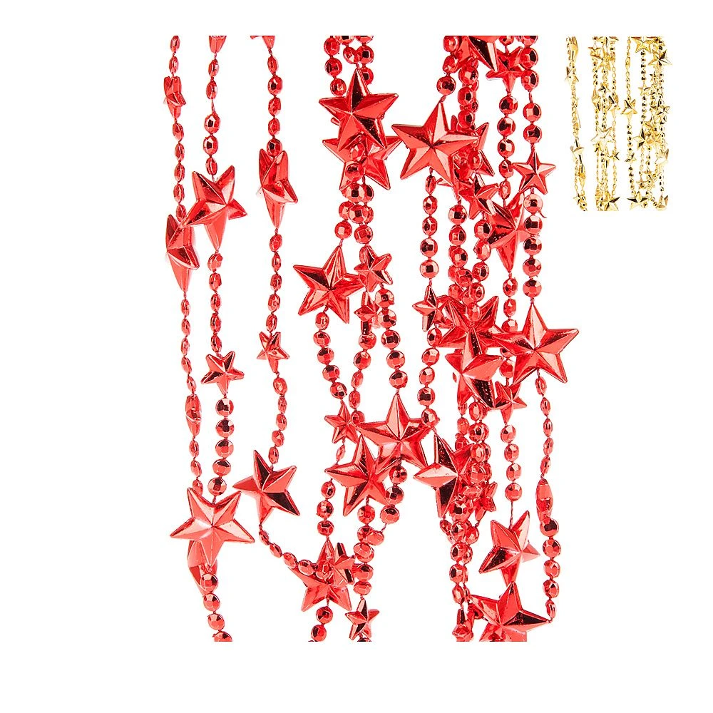 Украшение елочное "Бусы" l=270см. (2 вида) (min72) (упаковочный пакет