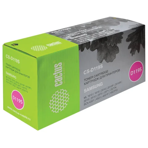 Картридж лазерный CACTUS (CS-D119S) для SAMSUNG ML-1610/2010/4521, ресурс 2000 Картридж лазерный CACTUS (CS-D119S) для SAMSUNG ML-1610/2010/4521, ресурс 2000