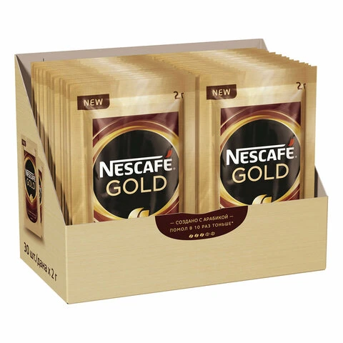 Кофе молотый в растворимом NESCAFE "Gold", сублимированный, 30